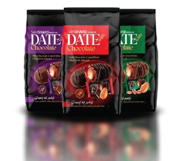 خرما شکلاتی با مغز بادام